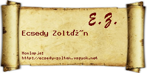 Ecsedy Zoltán névjegykártya