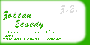 zoltan ecsedy business card